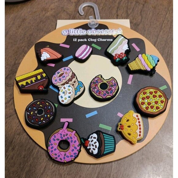 Clog‎ Charms - A Little Obsessed- 12 Pack Junk Food Themed - Picture 1 of 3